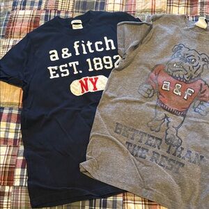 Abercrombie & Fitch Kids Navy and Gray Graphic Tees